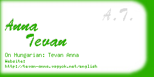 anna tevan business card